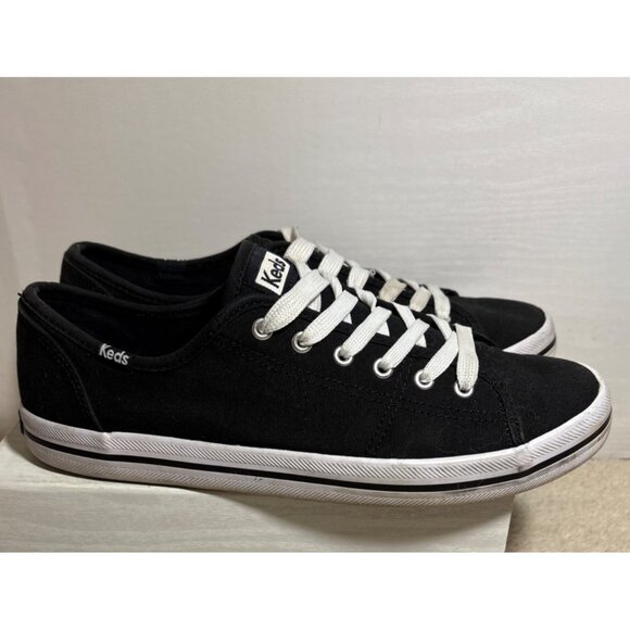 Keds Kickstart Sneakers Black Womens Sz 8 Canvas Laces Ortholite Insole WF54684 - Picture 8 of 11